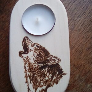 Tealight Candle Holder Howling Wolf