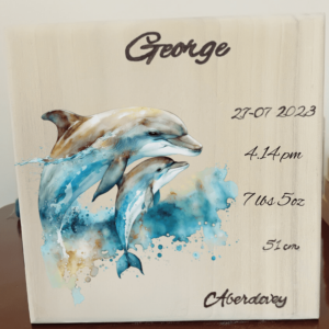 Geboorte Tegel Dolphin Mum and Baby